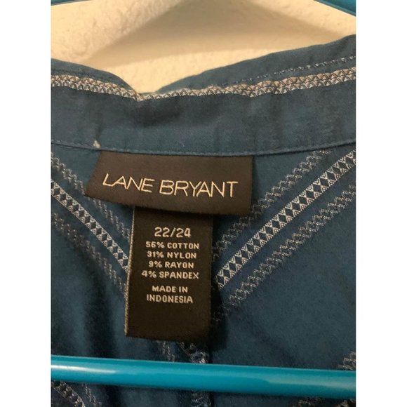 Lane Bryant Button Down Blouse Womens Size 22/24 Blue Business Casual LS2 - Picture 4 of 4